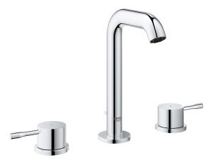 Смеситель для раковины GROHE Essence на 3 отверстия с донным клапаном, M-size, хром (20296001)