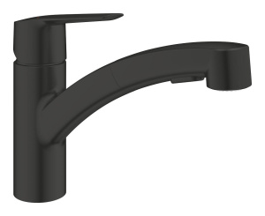 Смеситель для кухни GROHE Start c вытяжным изливом 2 режима, черный (303072431/UA), уцененный