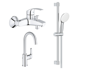 Готовый комплект для ванной комнаты GROHE BauEdge, хром (NB0050)
