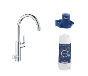 Смеситель для кухонной мойки GROHE Blue Pure Eurosmart с функцией фильтрации, с фильтром в комплекте, хром (119708)