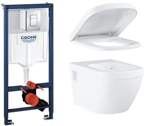Комплект инсталляции GROHE Rapid SL 3 в 1 с унитазом Euro Ceramic и сиденьем с микролифтом (NW0138)