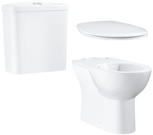 Унитаз напольный GROHE Bau Ceramic с бачком и сиденьем с микролифтом, альпин-белый (NW0077)