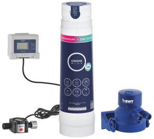 Комплект фильтра для обогащения воды магнием и цинком с головкой и счётчиком воды GROHE Blue (40875000)