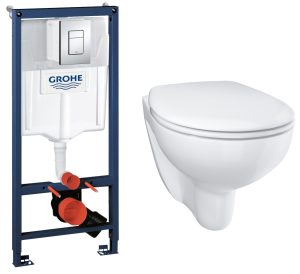 Комплект инсталляции GROHE Rapid SL 3 в 1 с унитазом Bau Ceramic и сиденьем (NW0114)