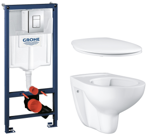 Комплект инсталляции GROHE Rapid SL 3 в 1 с унитазом Bau Ceramic и сиденьем с микролифтом (NW0116)