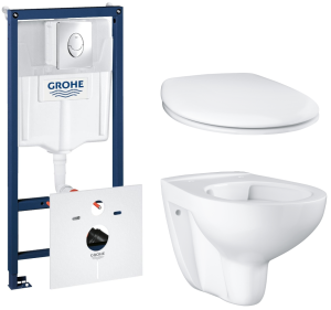 Комплект инсталляции GROHE Rapid SL 4 в 1 с унитазом Bau Ceramic и сиденьем (NW0119)