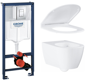 Комплект инсталляции GROHE Rapid SL с унитазом Essence  и сиденьем с микролифтом (NW0127)