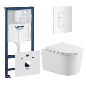 Комплект инсталляции GROHE 38772SH0 с унитазом Aquatek ОБЕРОН и сиденьем с микролифтом (NW0529)