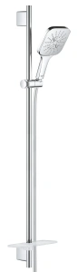 Душевой гарнитур GROHE Rainshower SmartActive 130 Cube с мыльницей, 3 режима струи, душевая штанга 900 мм, 12 л/мин, хром (26586000)