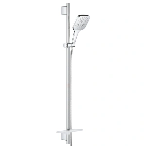 Душевой гарнитур GROHE Rainshower SmartActive 130 Cube с мыльницей, 3 режима струи, душевая штанга 900 мм, 9,5 л/мин, хром (26587000)
