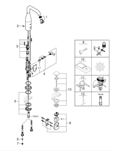 Смеситель для раковины GROHE Essence E инфракрасный, с регулировкой температуры, питание от батареи 6V, холодный рассвет матовый (36445GN0)
