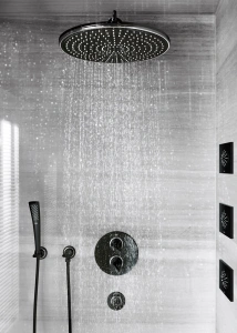 Внешняя часть термостата для душа GROHE Ondus, хром/черный бархат (19443KS0)