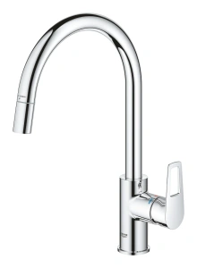 Смеситель для кухни GROHE BauLoop с вытяжным изливом, хром (30543000)
