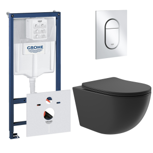 Комплект инсталляции GROHE Rapid SL 3 в 1 (NW0145/S) с унитазом Aqueduto OVO OVOT2140 и сиденьем с микролифтом (NW0562)