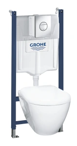 Набор инсталляция GROHE Solido с подвесным унитазом Serel и панелью смыва Nova Cosmopolitan, хром (38973000)