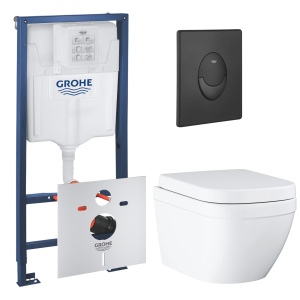 Комплект инсталляции GROHE Rapid SL 1000044 с унитазом GROHE Euro Ceramic и сиденьем с микролифтом (NW0690)