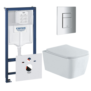 Комплект инсталляции GROHE 38775001 с унитазом Aquatek ЛИБРА New и сиденьем с микролифтом (NW0147)