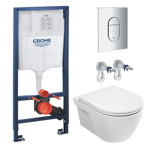 Комплект инсталляции GROHE Rapid SL NW0145/S с унитазом AQUAme AQM2011 и сиденьем с микролифтом (NW0278)