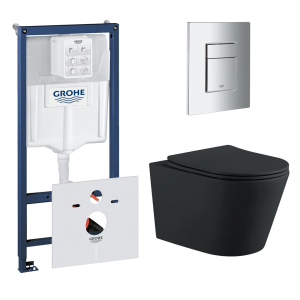 Комплект инсталляции GROHE 38775001 с унитазом Aquatek ВЕГА и сиденьем с микролифтом (NW0189)