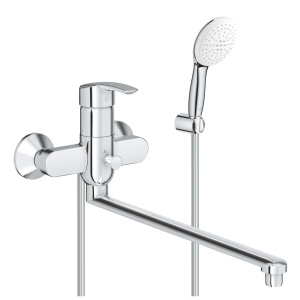 Смеситель для ванны GROHE Eurosmart с душевым гарнитуром, хром (25279000)
