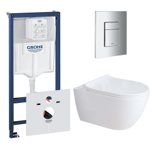 Комплект инсталляции GROHE Rapid SL 38775001 с унитазом Aquatek ПОЛАРИС AQ0700-01 и сиденьем с микролифтом (NW0337)