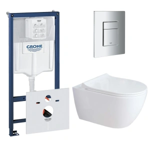 Комплект инсталляции GROHE Rapid SL 38775001 с унитазом Aquatek ПОЛАРИС AQ0700-01 и сиденьем с микролифтом (NW0337)