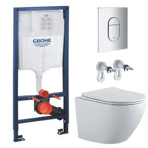 Комплект инсталляции GROHE Rapid SL NW0145/S с унитазом Aquatek ЕВРОПА AQ1901-MW и сиденьем с микролифтом (NW0247)