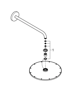 Верхний душ GROHE Rainshower 310, 12,5 л/мин, 1 режим, 422 мм, хром (26257000)
