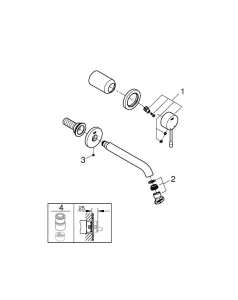 Внешняя часть смесителя для раковины GROHE Essence на 2 отверстия, M-Size, хром (19408001)