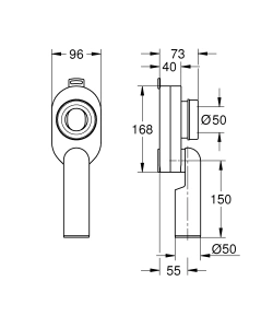 Сифон для писсуара GROHE Bau Ceramic вертикальный (39733000)