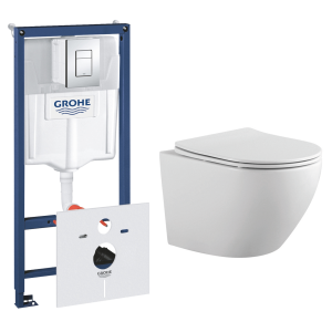 Комплект инсталляции GROHE Rapid SL 38775001 с унитазом Aquatek ЕВРОПА AQ1901-00 и сиденьем с микролифтом (NW0264)