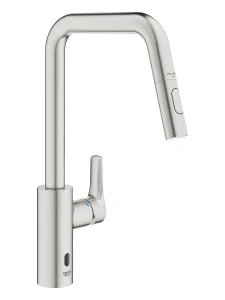 Смеситель для мойки GROHE Eurosmart инфокрасный, с выдвижной лейкой, суперсталь (101235DC00)
