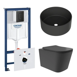 Комплект инсталляции GROHE Solido 38811KF0 с унитазом Aqueduto MACIO Plus MACТ0240 и раковиной Aqueduto ESPIRAL D400 ESP0140 (NW0435)