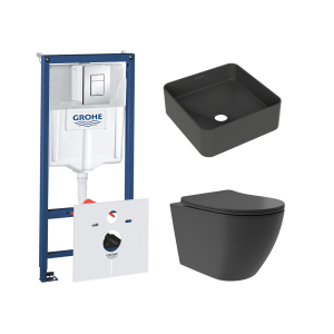 Комплект инсталляции GROHE Rapid SL 38775001 с унитазом Aqueduto OVO Plus OVOT0240 и раковиной Aqueduto ESPIRAL ESP0340 (NW0378)