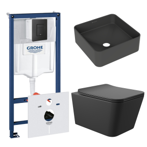 Комплект инсталляции GROHE Solido 38811KF0 с унитазом Aqueduto MACIO MACT2140 и раковиной Aqueduto ESPIRAL ESP0340 (NW0573)
