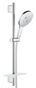 Душевой гарнитур GROHE Rainshower SmartActive 150 с мыльницей, 3 режима струи, душевая штанга 600 мм, 9,5 л/мин, хром (26592000)