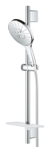 Душевой гарнитур GROHE Rainshower SmartActive 150 с мыльницей, 3 режима струи, душевая штанга 600 мм, 9,5 л/мин, хром (26592000)