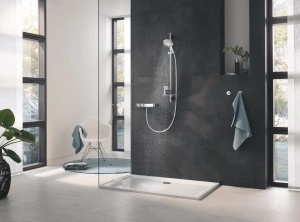 Душевой гарнитур GROHE Rainshower SmartActive 150 с мыльницей, 3 режима струи, душевая штанга 900 мм, 12 л/мин, хром (26593000)