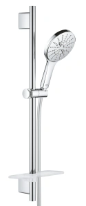 Душевой гарнитур GROHE RainShower SmartActive 130 с мыльницей, 3 режима струи, душевая штанга 600 мм, 12 л/мин, хром (26546000)