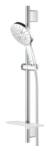 Душевой гарнитур GROHE RainShower SmartActive 130 с мыльницей, 3 режима струи, душевая штанга 600 мм, 12 л/мин, хром (26546000)