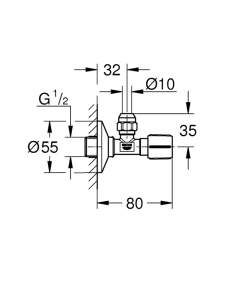 Угловой вентиль 1/2" GROHE, фантомный черный (22074KF0)