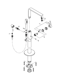 Внешняя часть смесителя для ванны GROHE Lineare напольного монтажа, хром (23792001)