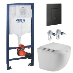 Комплект инсталляции GROHE Solido 38811KF0 с унитазом AQUAme AQM2002MW и сиденьем с микролифтом (NW0298)