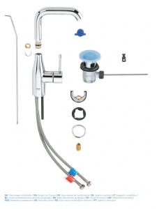 Смеситель для раковины GROHE Essence с донным клапаном, L-size, хром (32628001)