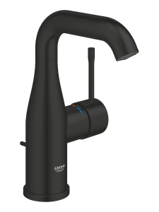 Смеситель для раковины GROHE Essence с донным клапаном, M-size, матовый черный (234622431)