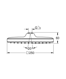 Верхний душ GROHE Tempesta Cube 250, 1 режим, хром (26681000)