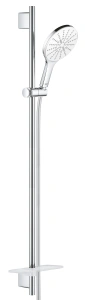 Душевой гарнитур GROHE Rainshower SmartActive 150 с мыльницей, 3 режима струи, душевая штанга 900 мм, 9,5 л/мин, белая луна (26594LS0)