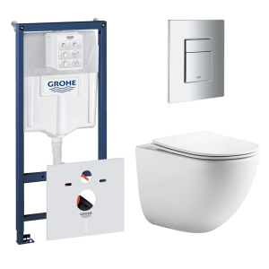 Комплект инсталляции GROHE 38775001 с унитазом Aquatek ГЕЛИОС и сиденьем с микролифтом (NW0523)