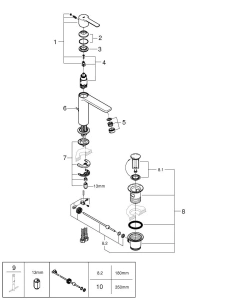 Смеситель для раковины GROHE Lineare, S-Size, хром (32114001)