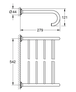 Полочка для полотенец GROHE Essentials Authentic, хром (40660001)